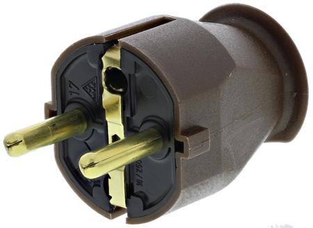 1757.0600.4 Kopp French / German Mains Plug, 16A Brown, Cable Mount PVC, 250 V
