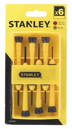 0-66-052 Stanley Screwdriver Set, 6 Piece - Precision Phillips, Slotted