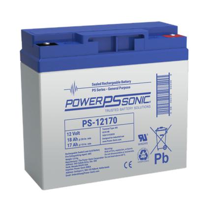 PS-12170VDS-M5-1 Power Sonic 12V M5 Sealed Lead Acid Battery, 18Ah