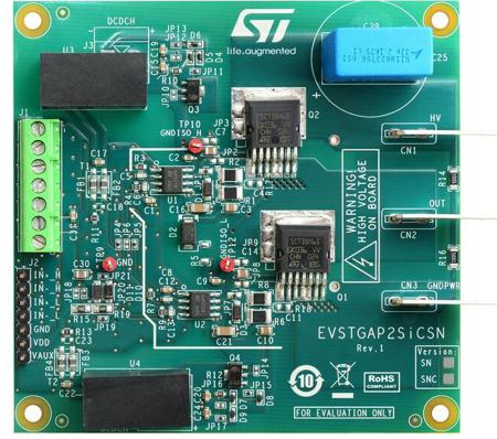 EVSTGAP2SICSN STMicroelectronics Demonstration board for STGAP2SICSN isolated 4 A single gate driver for STGAP2SICSN for STGAP2SICSN