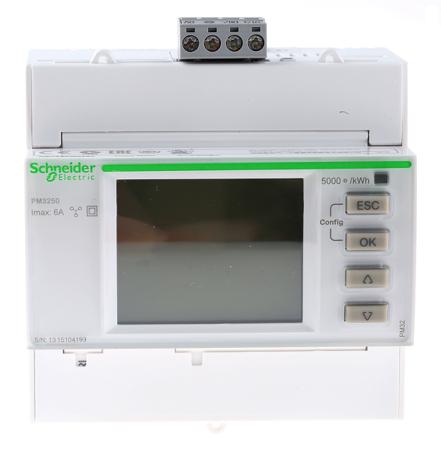 METSEPM3250 Schneider Electric , LCD Digital Power Meter, 1, 3 Phase , 0.3 %, 0.5 % Accuracy