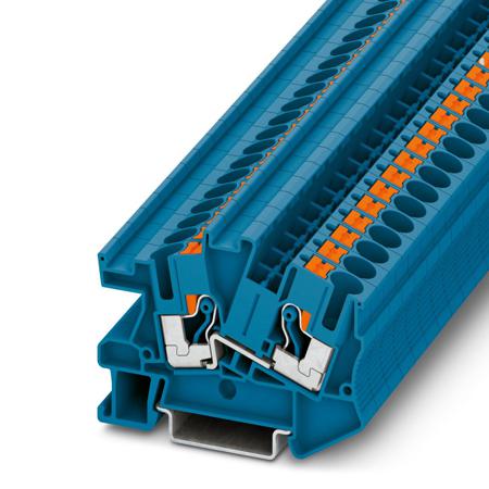 3213973 Phoenix Contact PTI Series PTI 6 BU Non-Fused Terminal Block, 2-Way, 51A, 20 → 8 AWG Wire, Push In Termination