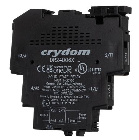 DR24D06X Sensata Crydom DR Series Solid State Interface Relay, 32 V dc Control, 6 A dc Load, DIN Rail Mount