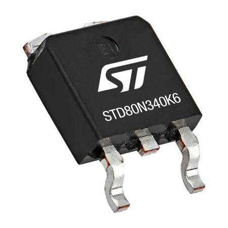 STD80N340K6 STMicroelectronics Type N-Channel MOSFET, 12 A, 800 V Enhancement, 3-Pin TO-252