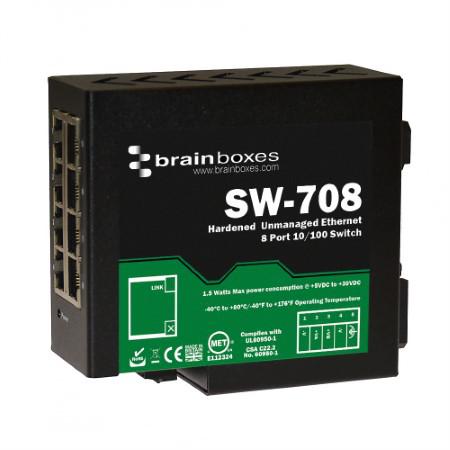 SW-708 Brainboxes Unmanaged 8 Port Ethernet Switch