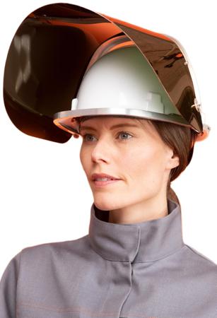 E9211-112 EDC PROTECTION Green Flip Up PC Face Shield with Face Guard , Resistant To Heat