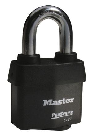 6127EURD Master Lock Padlock Weatherproof Steel Padlock, 11mm Shackle, 65mm Body