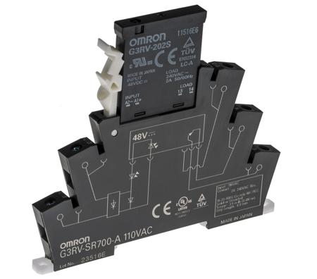 G3RV-SR700-A AC110 Omron G3RV-SR Series Solid State Interface Relay, 110 V ac Control, 2 A Load, DIN Rail Mount