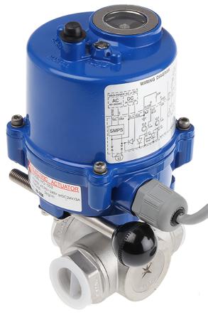 799-8838 RS PRO 24 V, 110 V, 220 V 3 port Motorised Valve, Ball Valve type , 3/4in Pipe Size, 1000 psi