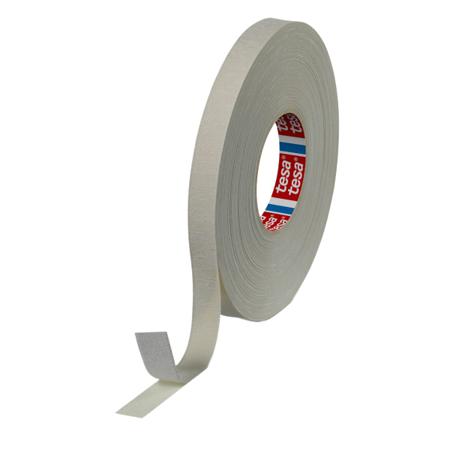 04974-00081-00 Tesa  White Double Sided Tape, 0.38mm Thick, 5 N/cm, Cloth Backing, 19mm x 50m
