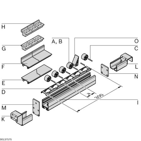 3842537661 Bosch Rexroth Rail Holder Without Stop, 92mm Length x 45mm Width x 50mm Height