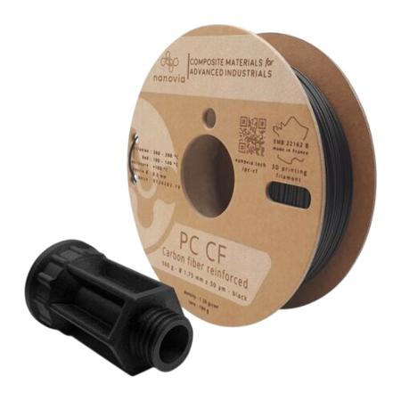 NAPCXCF2050BK NANOVIA 2.85mm Black PC CF 3D Printer Filament, 500g