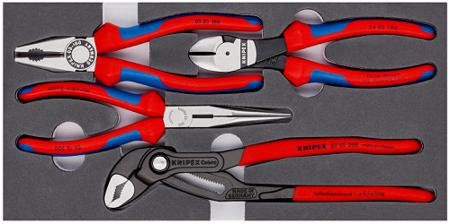 00 20 01 V15 Knipex 4-Piece Plier Set, Flat, Straight Tip, 335 mm Overall