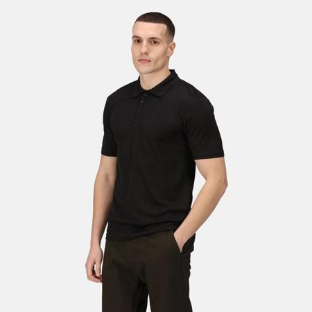 TRS196---80040 Regatta Professional TRS196 Black 100% Polyester Polo Shirt, UK- XS, EUR- 46