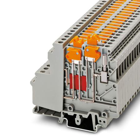 3101126 Phoenix Contact  UDMTK 5-TWIN-P/P Series Grey, 4mm², 1-Level, Screw Termination