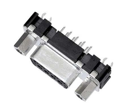 09661516513 HARTING 9 Way Through Hole D-sub Connector Socket, 2.74mm Pitch, with 4-40 UNC Threaded Inserts, Boardlocks