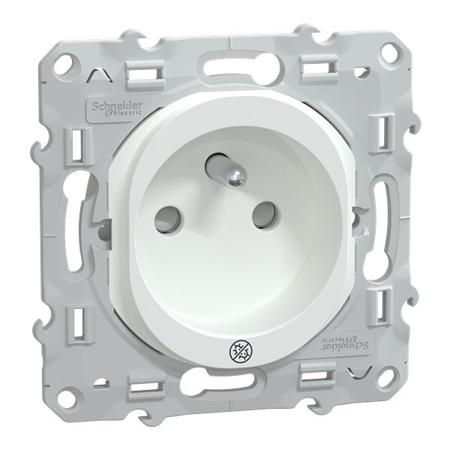 S300059 Schneider Electric S300 White Plug Socket, 2P + E Poles, 16A, Indoor Use