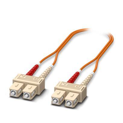 1146512 Phoenix Contact LC to SC Duplex Multi Mode OS2 Fibre Optic Cable, 62.5/125μm, Orange, 2m