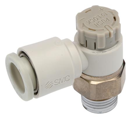AS2201F-01-08SA SMC AS series Flow Controller, R 1/8 Male Inlet Port x 8mm Tube Outlet Port