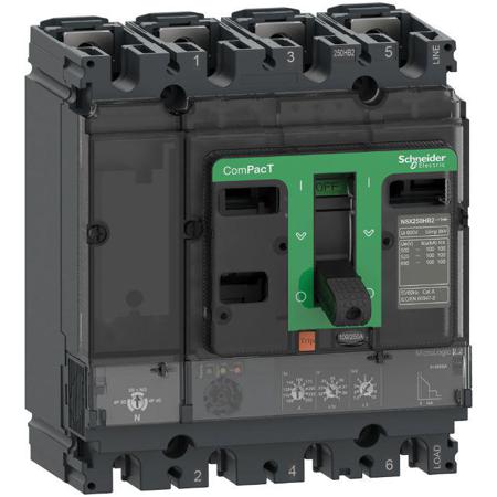 C16F42D100 Schneider Electric, ComPacT New Generation MCCB 4P 100A, Fixed Mount