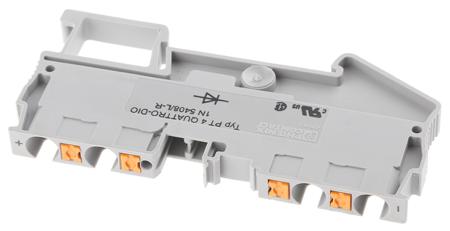 3211919 Phoenix Contact  PT 4-QUATTRO-DIO 1N 5408/L-R Series Grey, Single-Level, Push In Termination