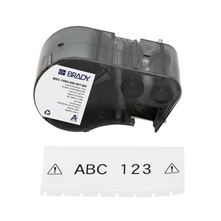 M5C-1500-595-WT-BK Brady B-595 on Black on White Label, 38.10 mm Width