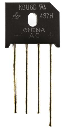 KBU6D-E4-51 Vishay KBU6D-E4/51, Bridge Rectifier, 6A 200V, 4-Pin KBU