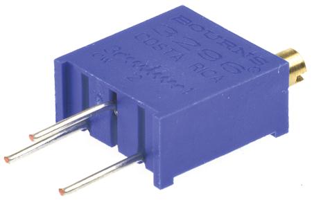 3296Y-1-222LF Bourns 3296Y Series 25-Turn Through Hole Trimmer Resistor with Solder Pin Terminations, 2.2kΩ ±10% 0.5W ±100ppm/°C