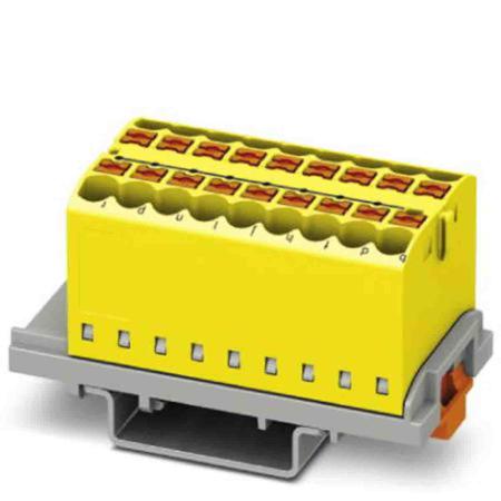 3273050 Phoenix Contact Distribution Block, 18 Way, 4mm², 24A, 690 V, Yellow