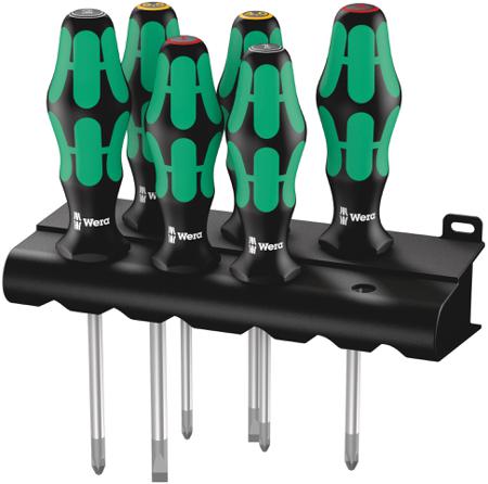 05105622001 Wera Phillips; Pozidriv; Slotted Screwdriver Set, 6-Piece