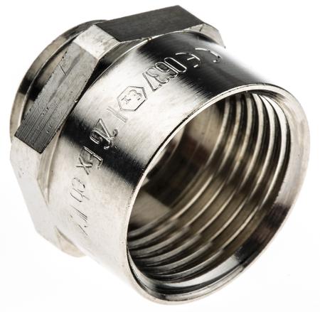 52104581 Lapp Cable Gland Adapter Enlarger, Grey, Nickel Plated Brass, IP68 M16 → M20