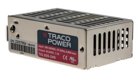 TXL-025-24S TRACOPOWER 25W Embedded Switch Mode Power Supply SMPS, 1.1A, 24V dc