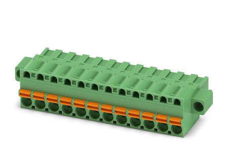 1909508 Phoenix Contact, 5mm Pitch, FKCT 2.5/12-STF, 12 Way, Pluggable Terminal Block, Plug, Spring Cage Termination,