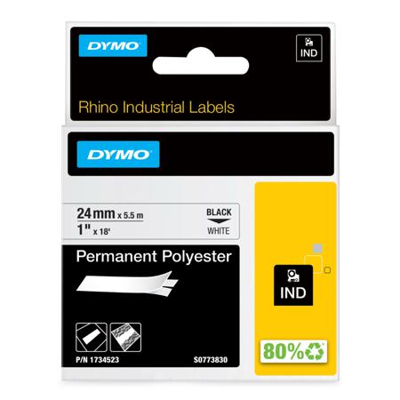 1734523 Dymo on White Label Printer Tape