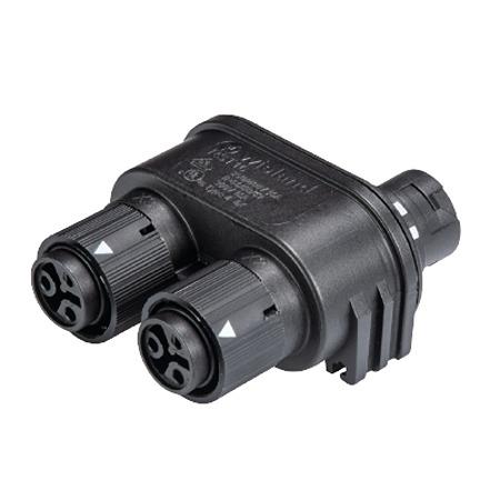 46-030-1254-1 Wieland RST MINI Series Connector, 2-Pole, Female, 3-Way, Push-In, 16A, IP66, IP68, IP69