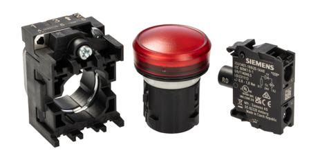 3SU1102-6AA20-1AA0 Siemens SIRIUS ACT Red LED Pilot Light Complete, 22mm Cutout, IP20, 24 V ac/dc