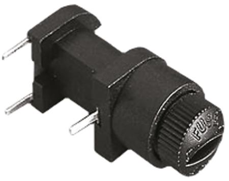 FX0330 Bulgin 6.3A PCB Mount Fuse Holder for 5 x 20mm Fuse, 1P, 250V ac