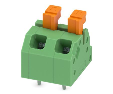 1864435 Phoenix Contact SPTAF 1/ 2-5.0-LL Series PCB Terminal Block, 2-Contact, 5mm Pitch, Through Hole Mount, 2-Row, Screw