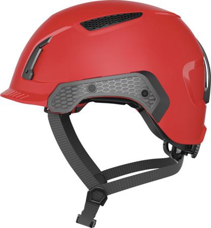 41392 ABUS Abus Red Safety Helmet with Chin Strap, Adjustable, Ventilated