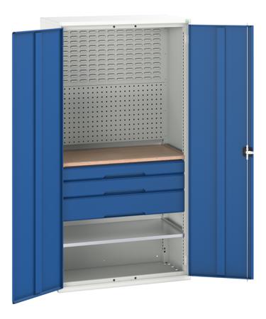 16926572.11 Bott 2 Door, 3 Drawer Steel Floor Standing Cupboard, 2000 x 1050 x 550mm