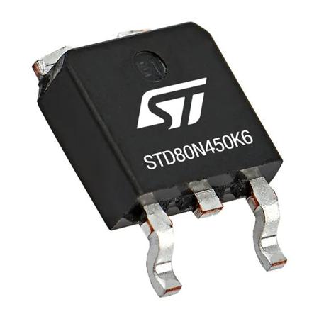 STD80N450K6 STMicroelectronics Type N-Channel MOSFET, 10 A, 800 V Enhancement Tape & Reel
