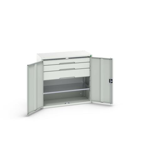 16926554.16 Bott 2 Door, 3 Drawer Sheet Steel Cupboard, 1050 x 550 x 1000mm
