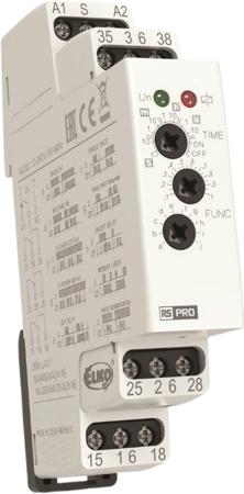360-684 RS PRO DIN Rail Mount Timer Relay, 12 → 240V ac/dc, 1-Contact, 0.1 s → 10days, 10-Function, SPDT