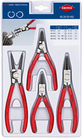 00 20 03 V02 Knipex 4-Piece Circlip Plier Set, 180 mm Overall