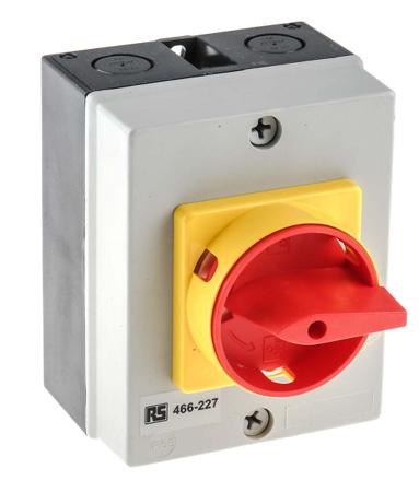 466-227 RS PRO 4P Pole DIN Rail Isolator Switch - 32A Maximum Current, 11kW Power Rating, IP65