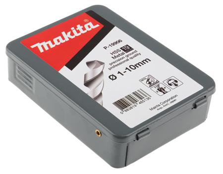 P-19906 Makita HSS 1mm to 10mm, 19 piece Ground Point Drill Set