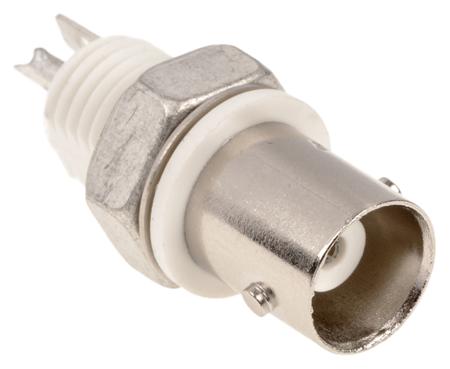 5227726-2 TE Connectivity AMP Series Straight 50Ω Panel Mount Bulkhead Fitting BNC Connector, jack, Nickel, Solder Termination