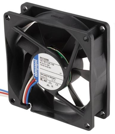 8412N/2GH ebm-papst 8400 N Series Axial Fan, 12 V dc, DC Operation, 79m³/h, 2.8W, 80 x 80 x 25mm