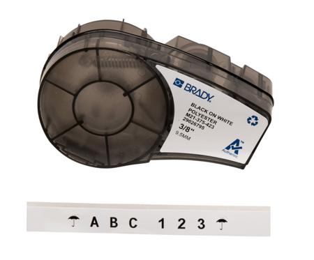 M21-375-423 Brady B-423 Black on Black on White Label Printer Tape, 6.4 m Length, 9.53 mm Width
