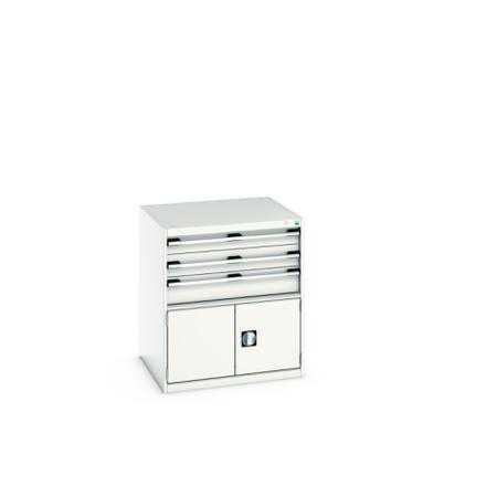 40028104-16V Bott 2 Door, 3 Drawer Sheet Steel Floor Standing Storage Cabinet, 800 X 750 X 900mm